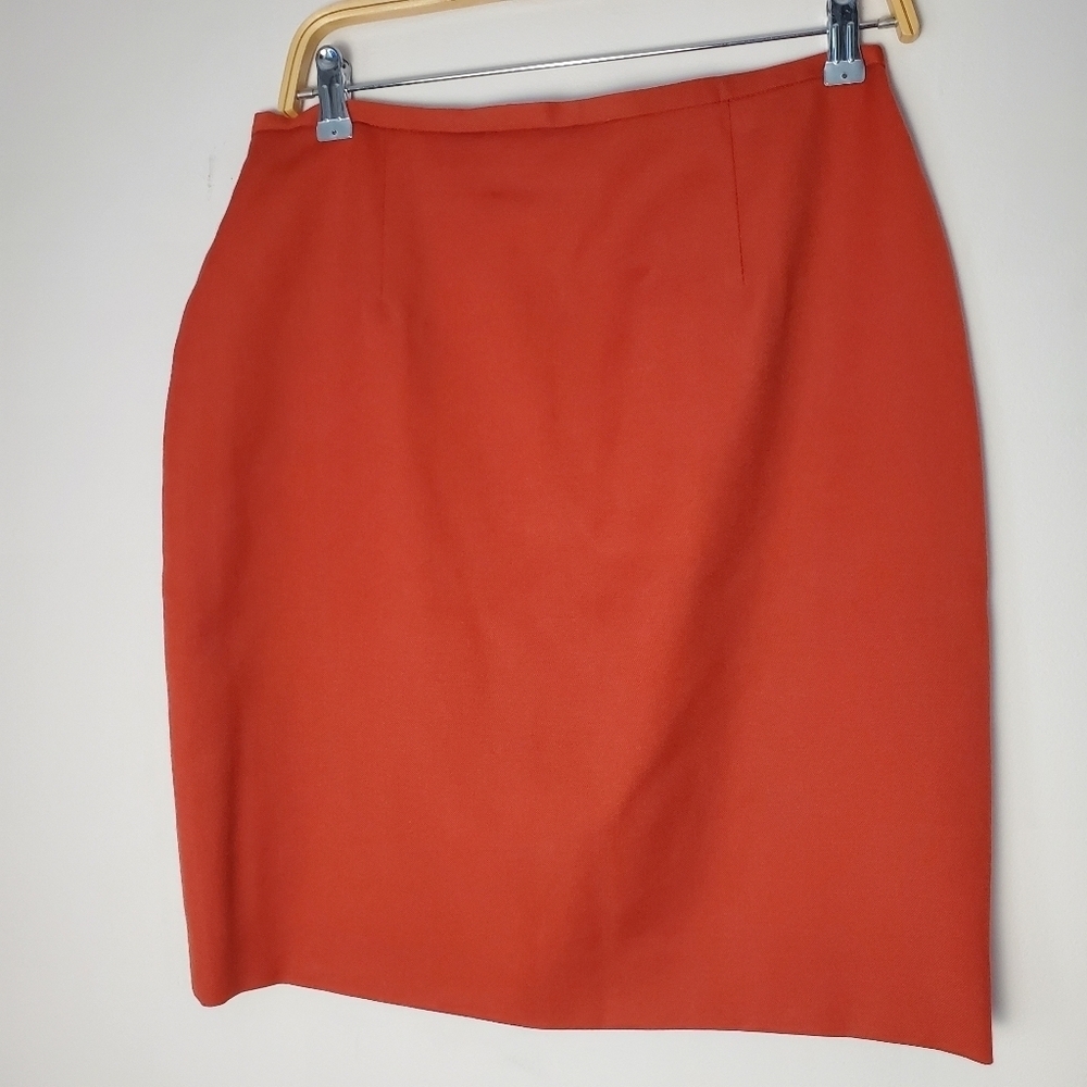 Vintage Conrad C Wool Orange Blazer and Pencil Skirt Set - Picture 7 of 15